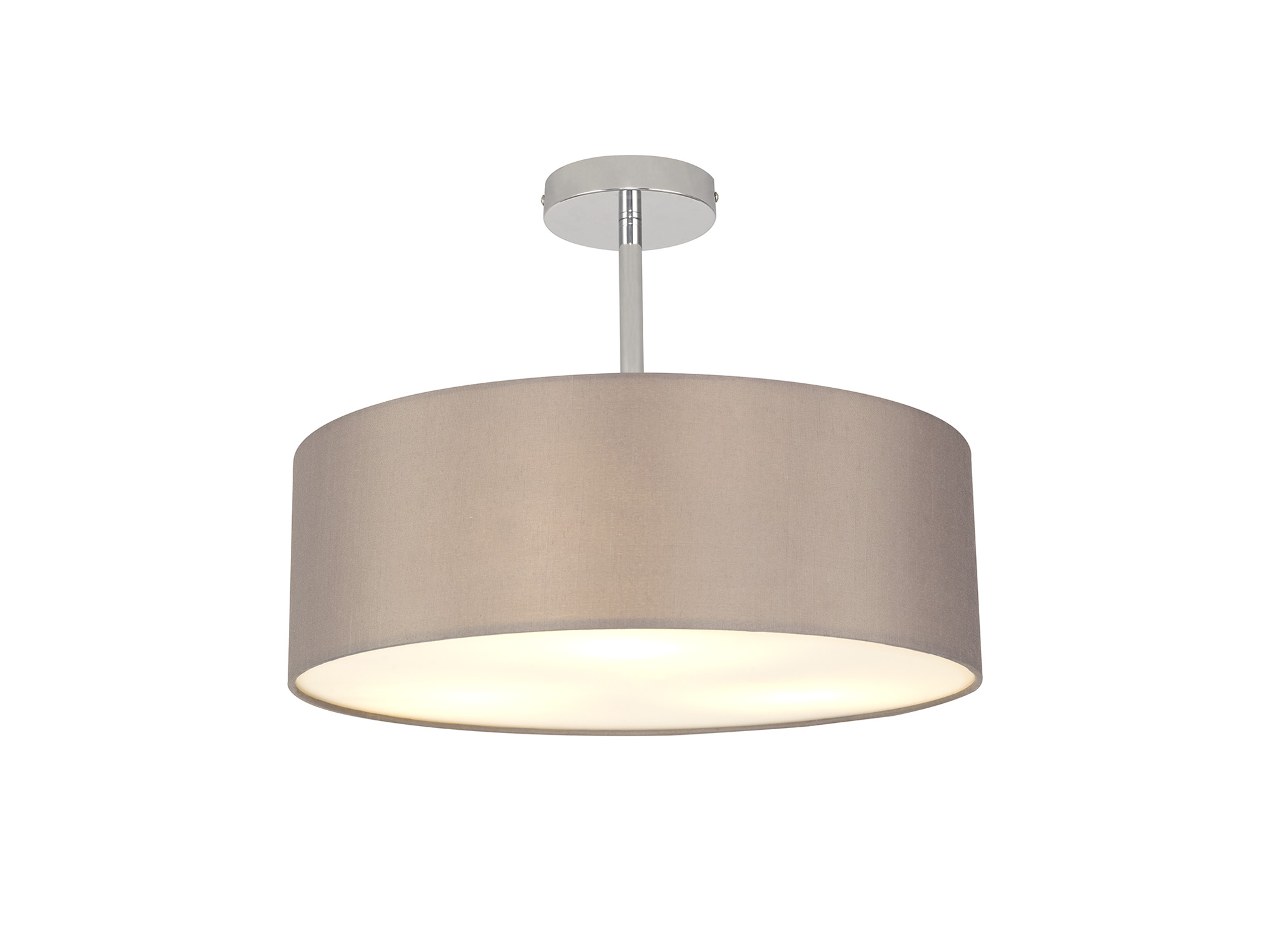 DK0684  Baymont 45cm Semi Flush 3 Light Polished Chrome, Grey